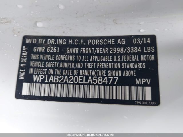 WP1AB2A20ELA58477 Porsche CAYENNE S