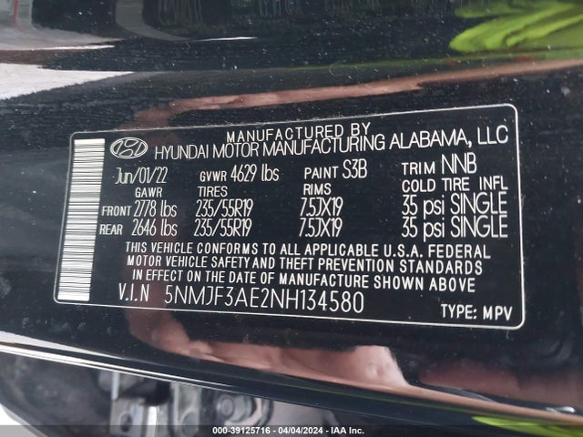 Hyundai TUCSON SEL 2022 5NMJF3AE2NH134580 Image 9