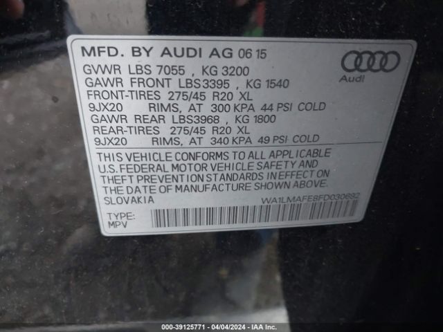 WA1LMAFE8FD030692 Audi Q7 3.0 Tdi Premium