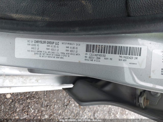 Chrysler 200 Limited 2015 1C3CCCAB2FN591552 Image 9