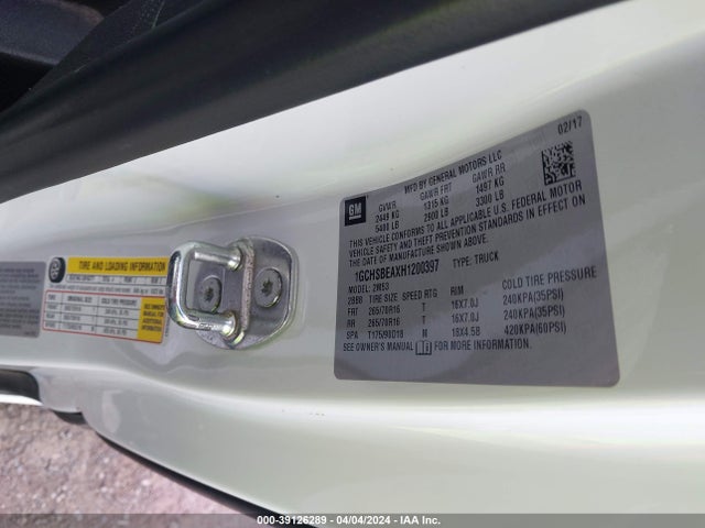 Chevrolet Colorado Wt 2017 1GCHSBEAXH1200397 Image 9