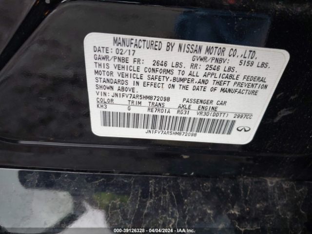 JN1FV7AR5HM872098 Infiniti Q50 3.0t Red Sport 400