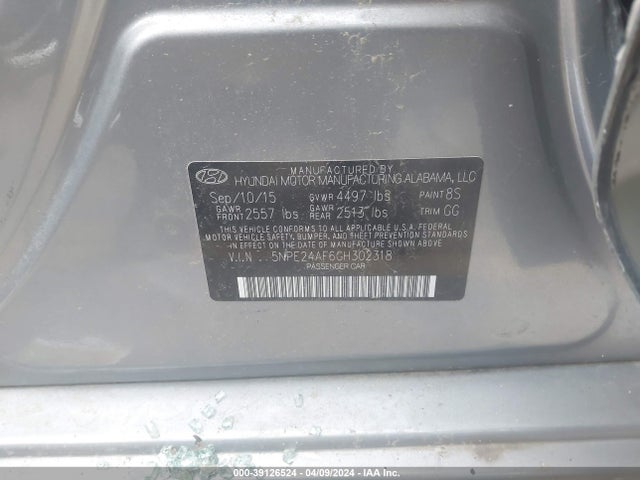 Hyundai SONATA SE 2016 5NPE24AF6GH302318 Image 9