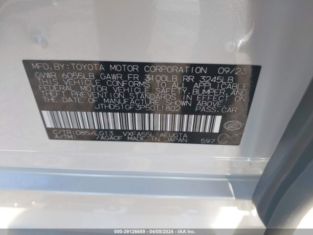 JTHD51GF3P5011802 Lexus Ls 500