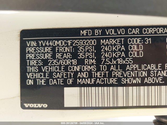 Volvo Xc60 T5 Premier Plus 2015 YV440MDC1F2593200 Image 9