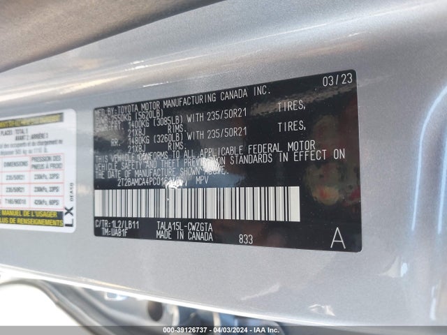 Lexus Rx 350 Premium Plus 2023 2T2BAMCA4PC016148 Image 9