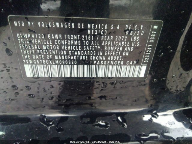 3VWG57BUXLM080320 Volkswagen Jetta 1.4t Sel Premium