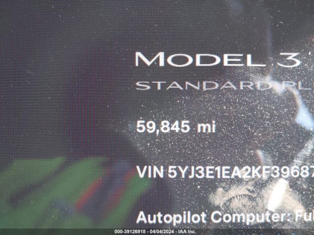5YJ3E1EA2KF396877 Tesla Model 3 Long Range/mid Range/standard Range/standard Range Plus