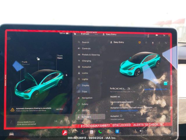5YJ3E1EA2KF396877 Tesla Model 3 Long Range/mid Range/standard Range/standard Range Plus