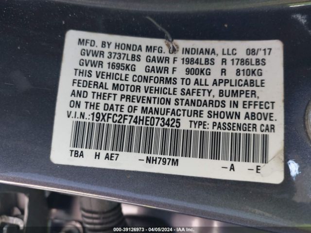 19XFC2F74HE073425 Honda CIVIC EX