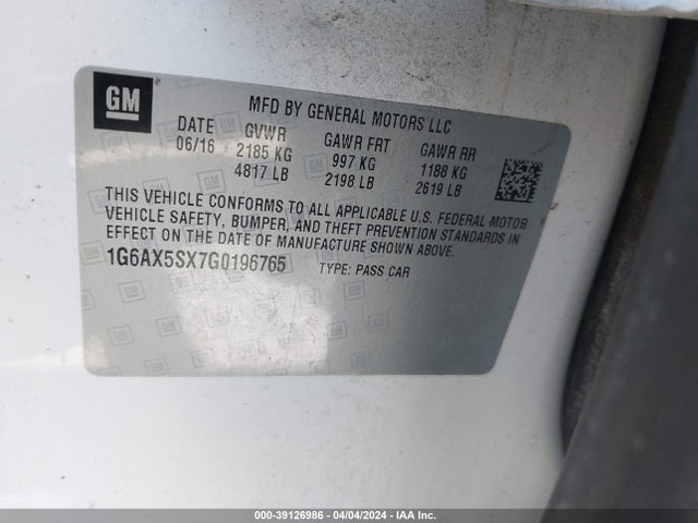 1G6AX5SX7G0196765 Cadillac Cts Luxury Collection