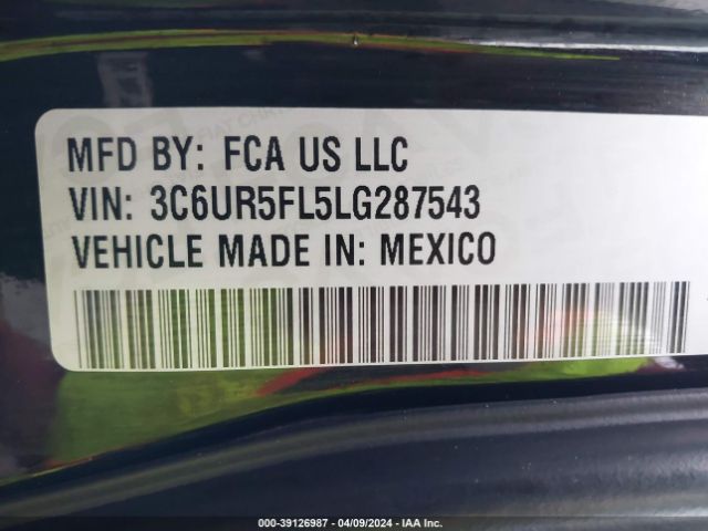 3C6UR5FL5LG287543 RAM 2500 Laramie  4x4 6'4 Box