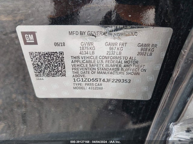 Chevrolet MALIBU LT 2018 1G1ZD5ST4JF229353 Image 9