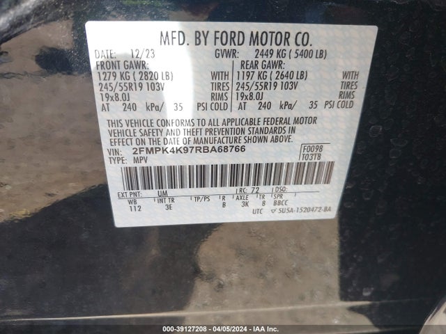 Ford Edge Titanium 2024 2FMPK4K97RBA68766 Image 9
