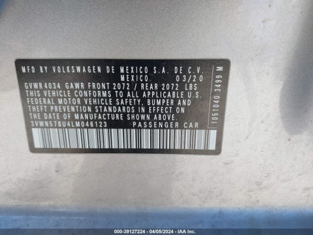 3VWN57BU4LM046123 Volkswagen Jetta 1.4t R-line/1.4t S