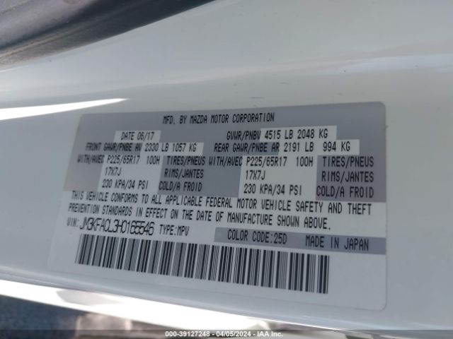JM3KFACL3H0165546 Mazda Cx-5 Touring