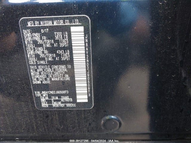 Nissan ARMADA SV 2018 JN8AY2ND2J9050873 Image 9