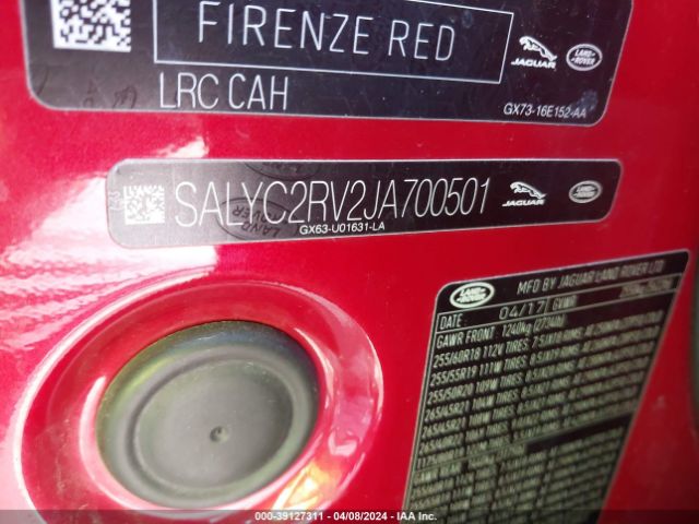 SALYC2RV2JA700501 Land Rover Range Rover Velar P380 Se R-dynamic