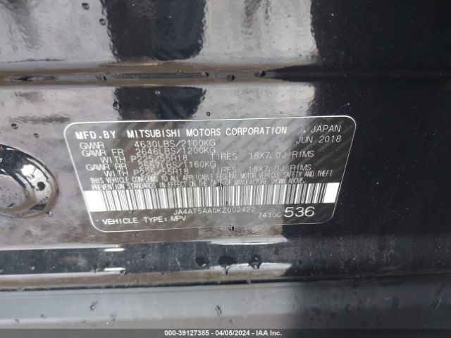 JA4AT5AA0KZ002422 Mitsubishi Eclipse Cross Se