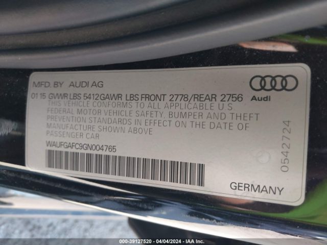 WAUFGAFC9GN004765 Audi A6 3.0t Premium Plus