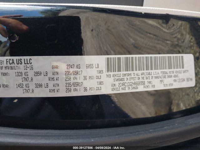 2C4RC1DG2HR660358 Chrysler Pacifica Touring