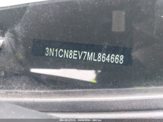 3N1CN8EV7ML864668 Nissan Versa Sv Xtronic Cvt
