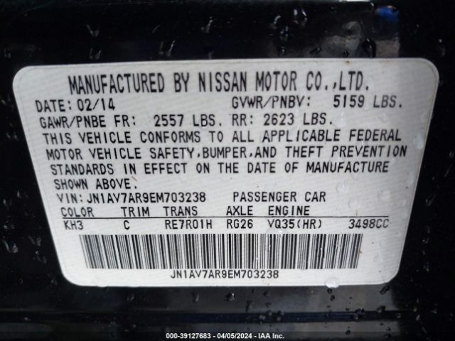 JN1AV7AR9EM703238 Infiniti Q50 Hybrid Premium