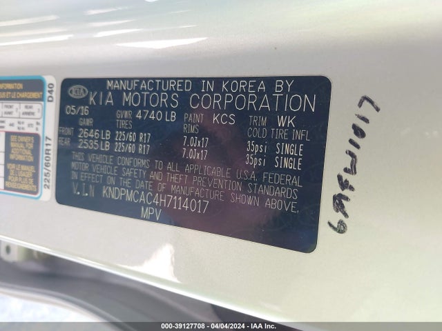 KIA Sportage Lx 2017 KNDPMCAC4H7114017 Image 9