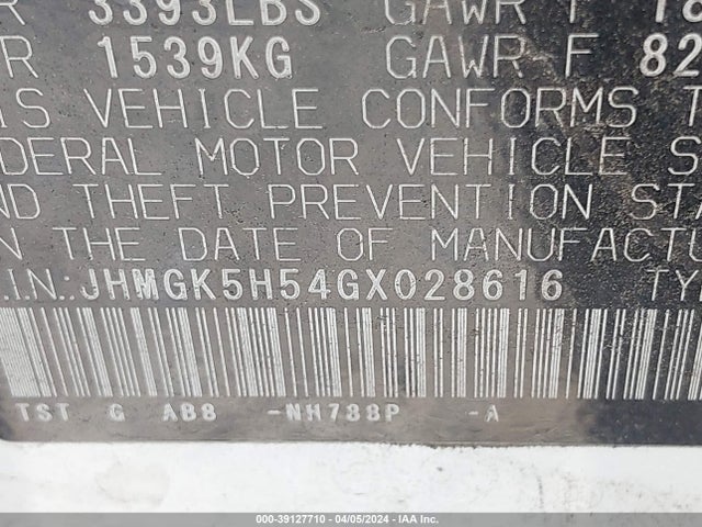Honda FIT LX 2016 JHMGK5H54GX028616 Image 9