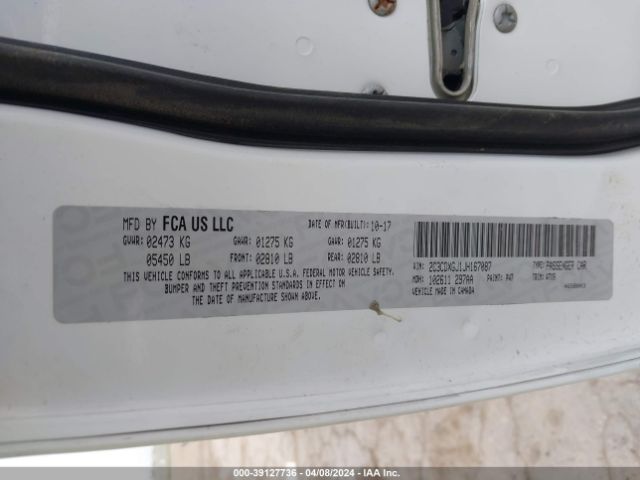 2C3CDXGJ1JH167087 Dodge Charger R/t Scat Pack Rwd