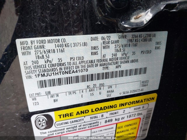 Ford Expedition Xlt 2022 1FMJU1HT0NEA41070 Image 9
