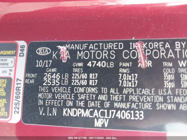 KIA Sportage Lx 2018 KNDPMCAC1J7406133 Image 9