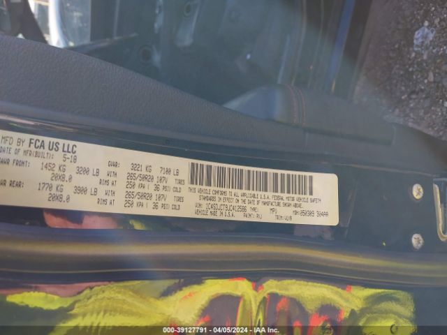 1C4SDJCT9JC412586 Dodge Durango R/t Awd