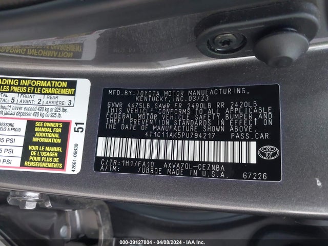 Toyota CAMRY LE 2023 4T1C11AK5PU794217 Image 9