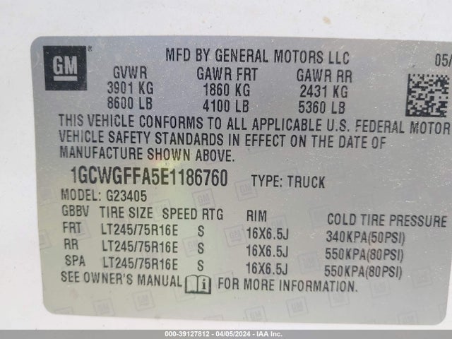 Chevrolet Express 2500 Work Van 2014 1GCWGFFA5E1186760 Image 9