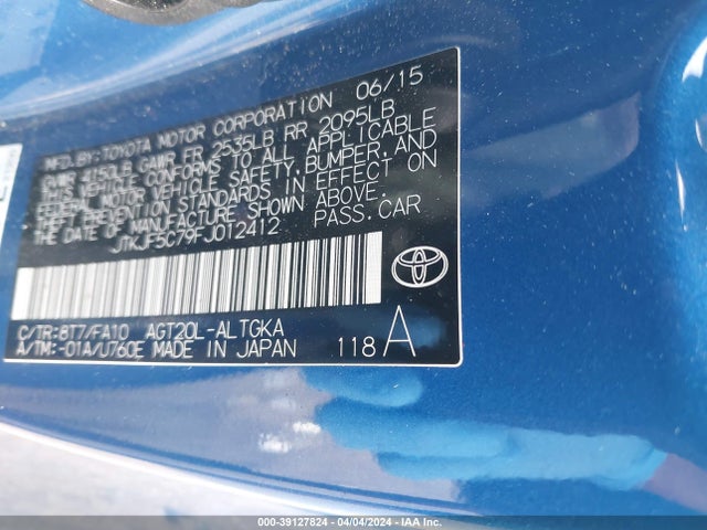 JTKJF5C79FJ012412 Scion TC