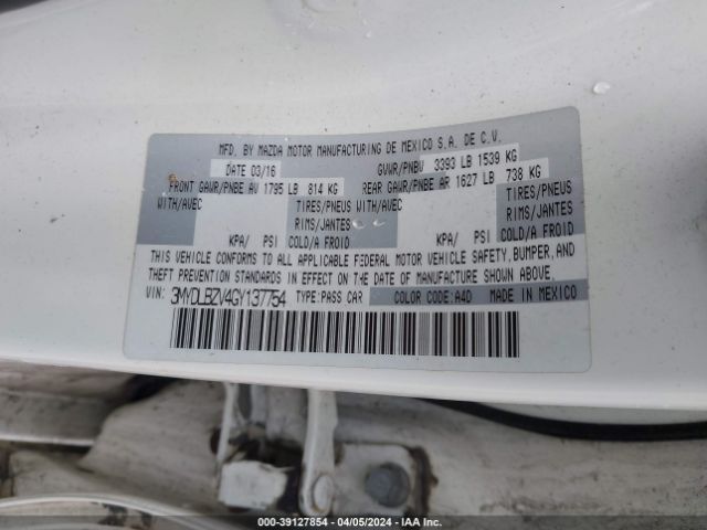3MYDLBZV4GY137754 Scion IA