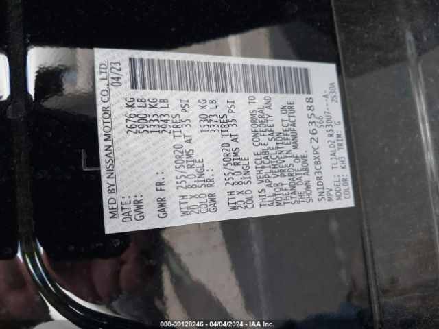 5N1DR3CBXPC263588 Nissan Pathfinder Sl Fwd