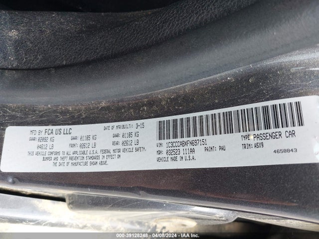 Chrysler 200 Limited 2015 1C3CCCABXFN697151 Image 9