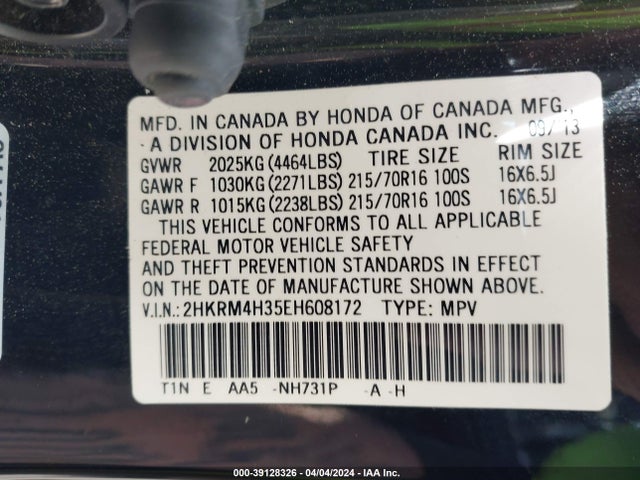 Honda CR-V LX 2014 2HKRM4H35EH608172 Image 9