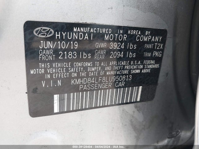 Hyundai Elantra Limited 2020 KMHD84LF8LU950813 Image 9