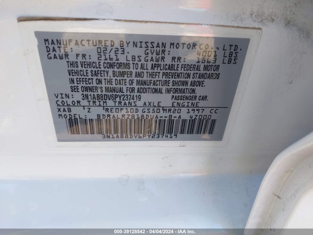 Nissan Sentra Sr Xtronic Cvt 2023 3N1AB8DV6PY237419 Image 9