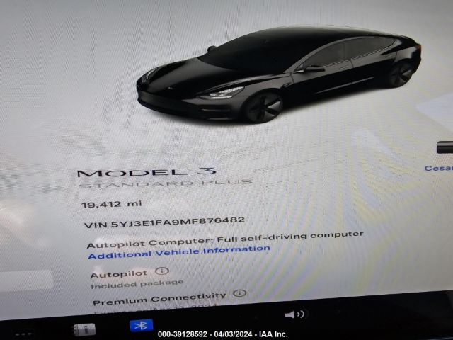 5YJ3E1EA9MF876482 Tesla Model 3 Standard Range Plus Rear-wheel Drive