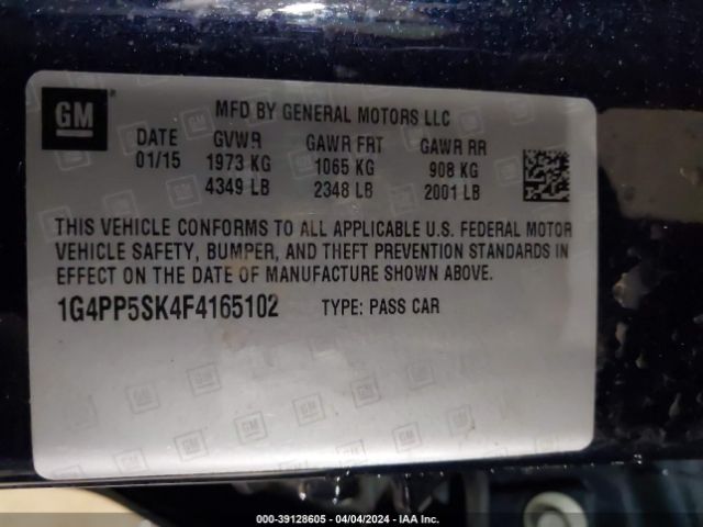 1G4PP5SK4F4165102 Buick Verano