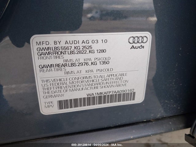 2010 AUDI Q5 WA1MKAFP7AA090162 Photo 8