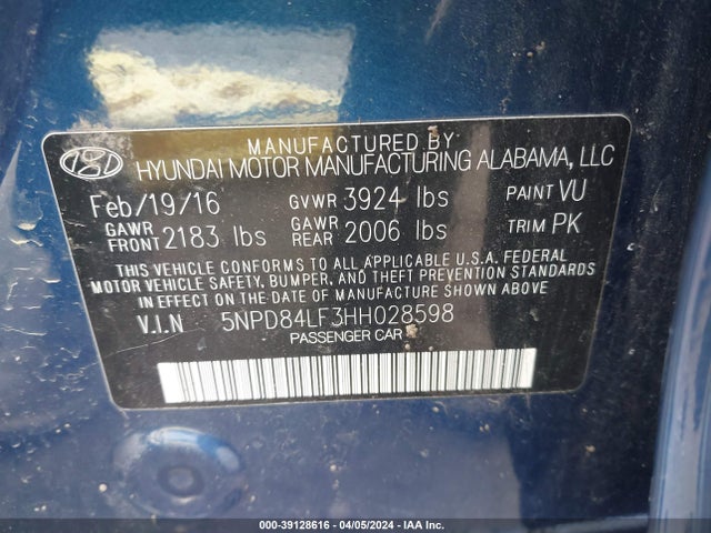Hyundai ELANTRA SE 2017 5NPD84LF3HH028598 Image 9