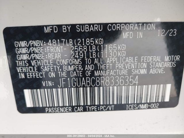 JF1GUABC8R8336354 Subaru Impreza Base 5-door