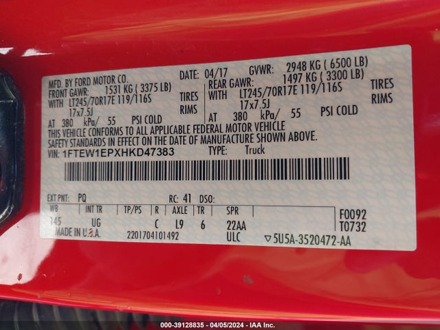 Ford F-150 Xlt 2017 1FTEW1EPXHKD47383 Image 9
