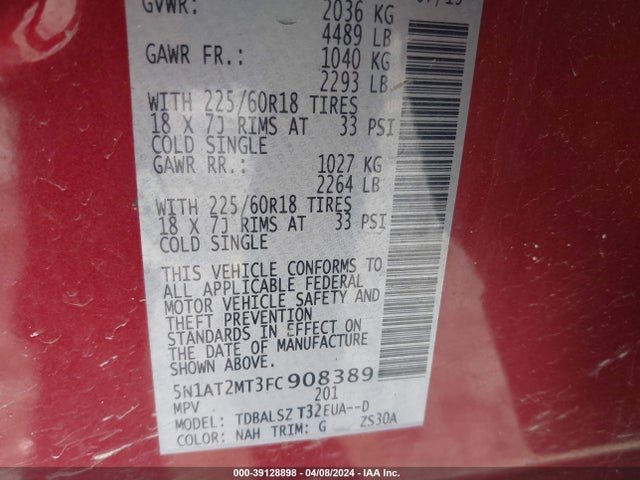 Nissan Rogue Sl 2015 5N1AT2MT3FC908389 Image 9