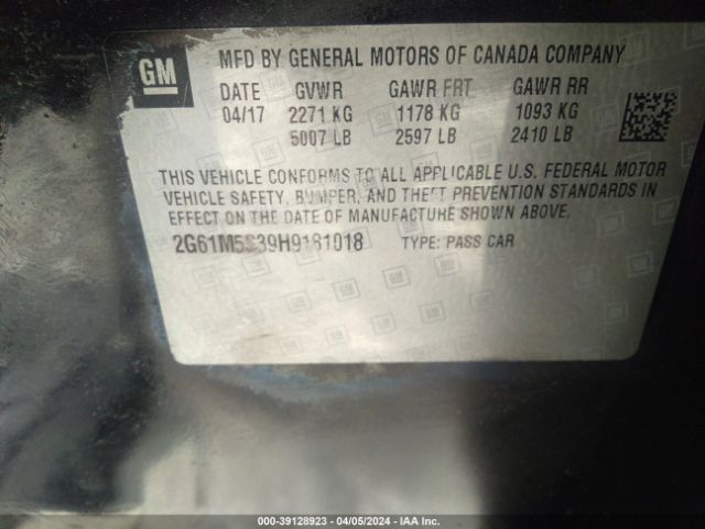 2G61M5S39H9181018 Cadillac XTS LUXURY